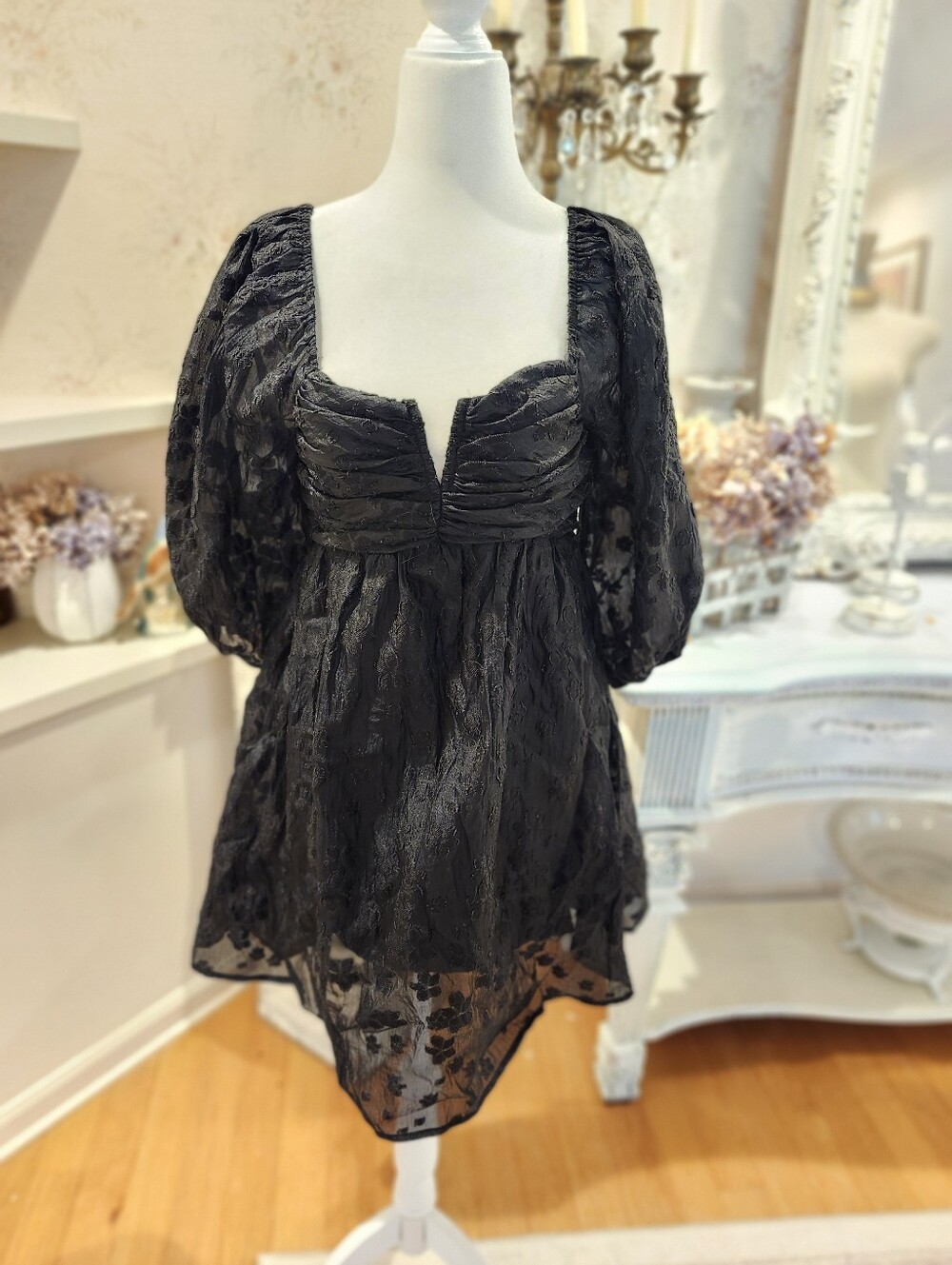 Mittoshop Mini Babydoll Dress In Gothic Romance S